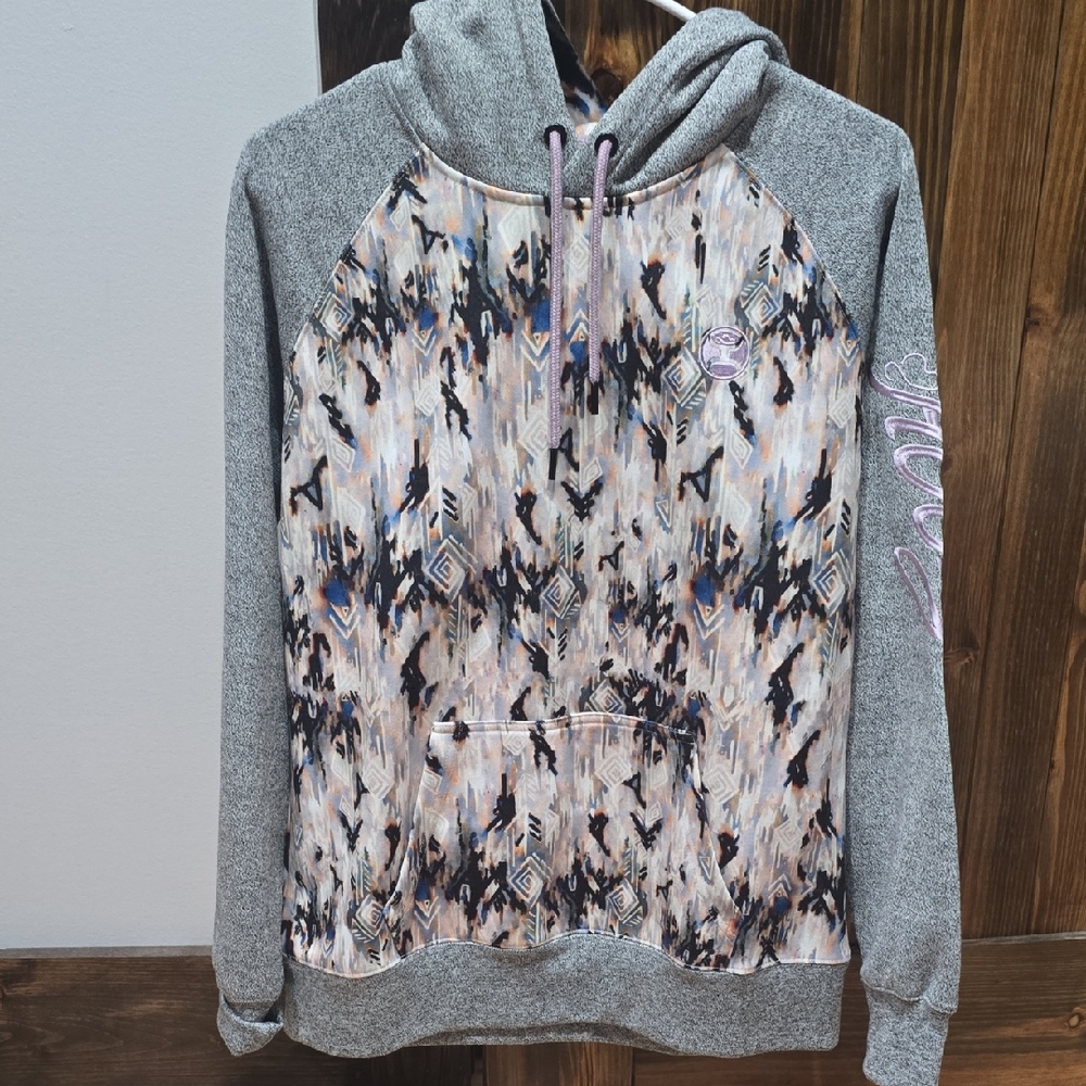 Hooey Gray and Patterned Women's Hoodie